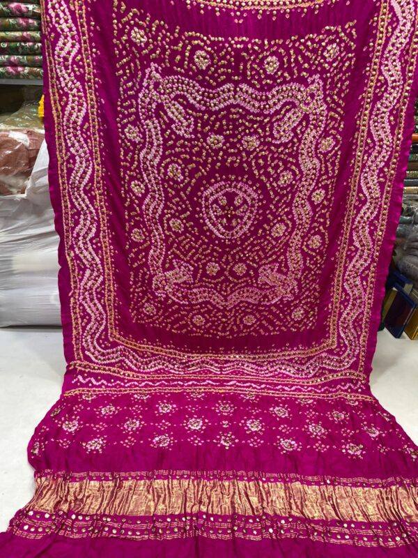 Indian Gajji Silk Chunri Mukaish Dupatta GSD-019